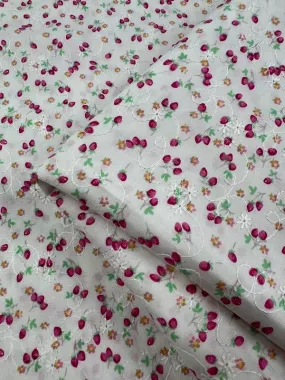 Embroidered Printed Cotton - Posy - 112cm