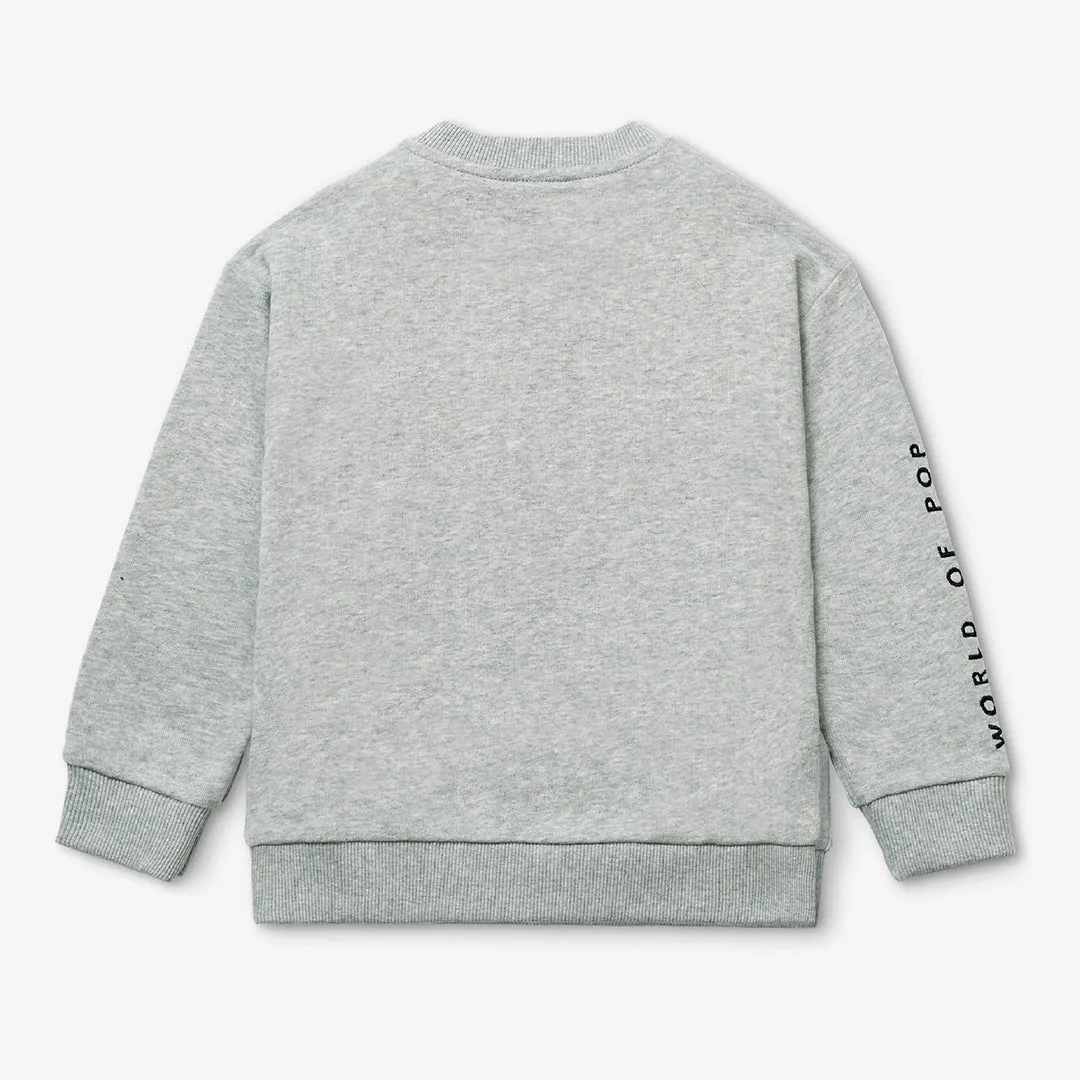 Embroidered sweatshirt for children in organic cotton