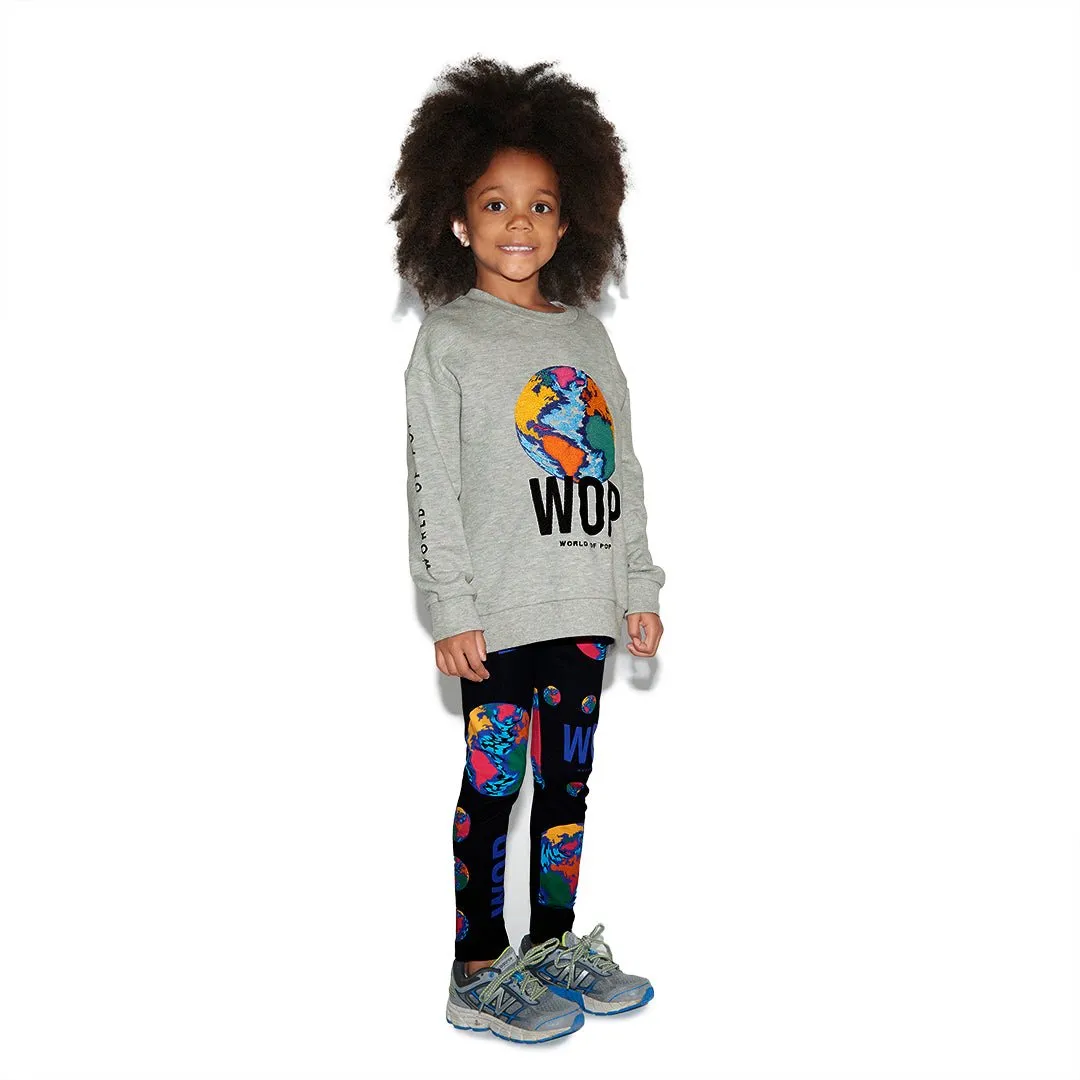 Embroidered sweatshirt for children in organic cotton