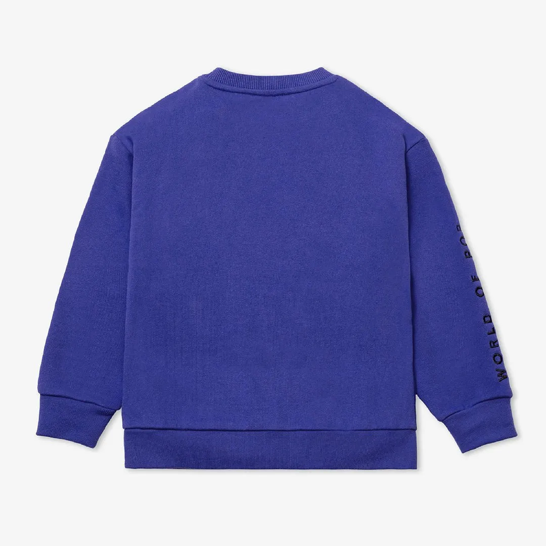 Embroidered sweatshirt for children in organic cotton