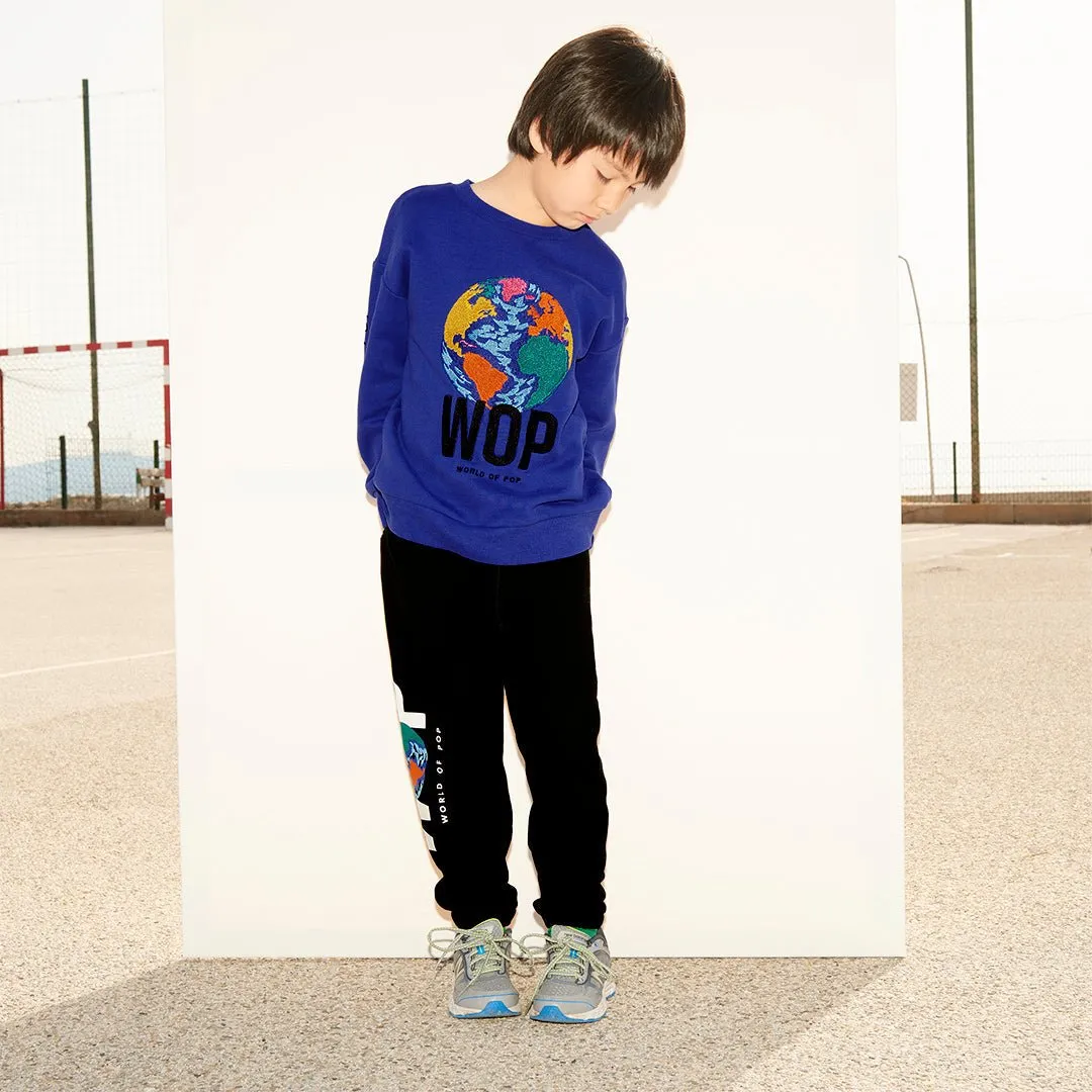 Embroidered sweatshirt for children in organic cotton