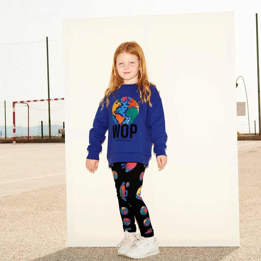 Embroidered sweatshirt for children in organic cotton