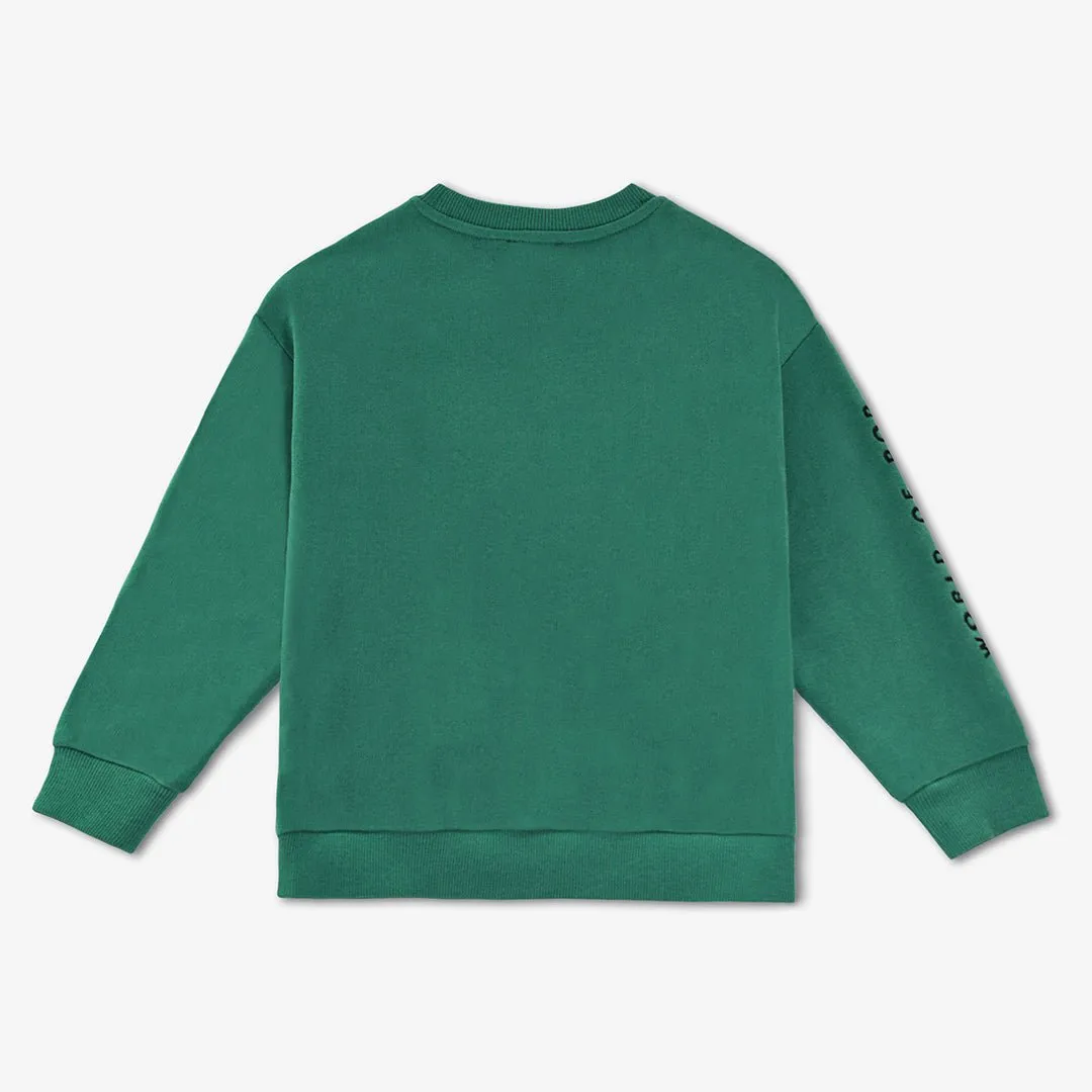 Embroidered sweatshirt for children in organic cotton