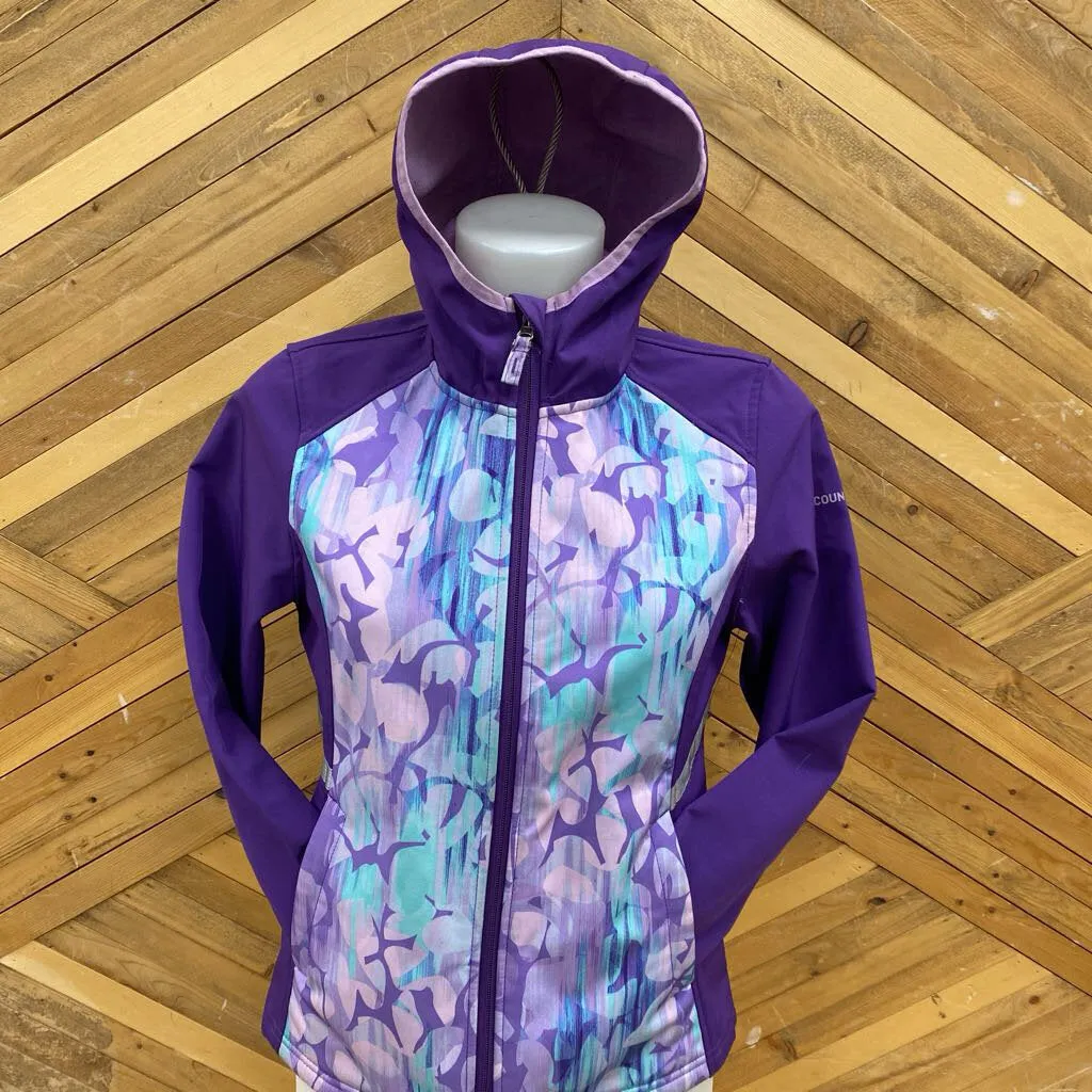 Free Country - Kid's Hooded Softshell Jacket : Purple/Blue-children-10/12