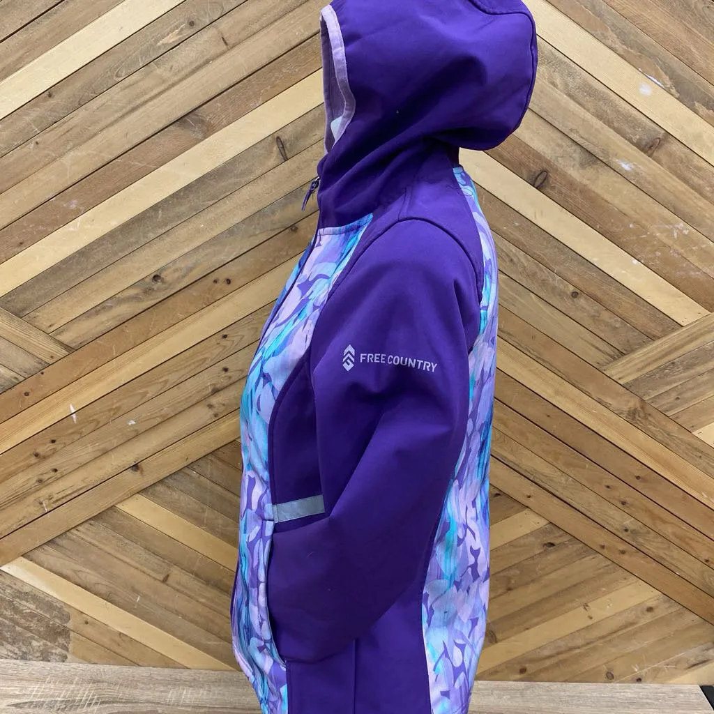 Free Country - Kid's Hooded Softshell Jacket : Purple/Blue-children-10/12