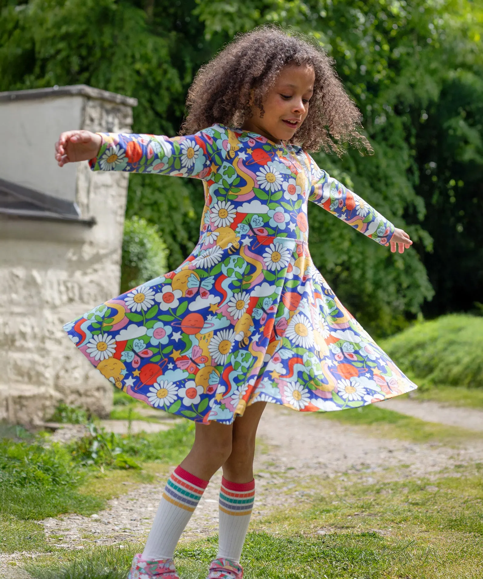 Frugi Sofia Skater Dress - Retro Happy