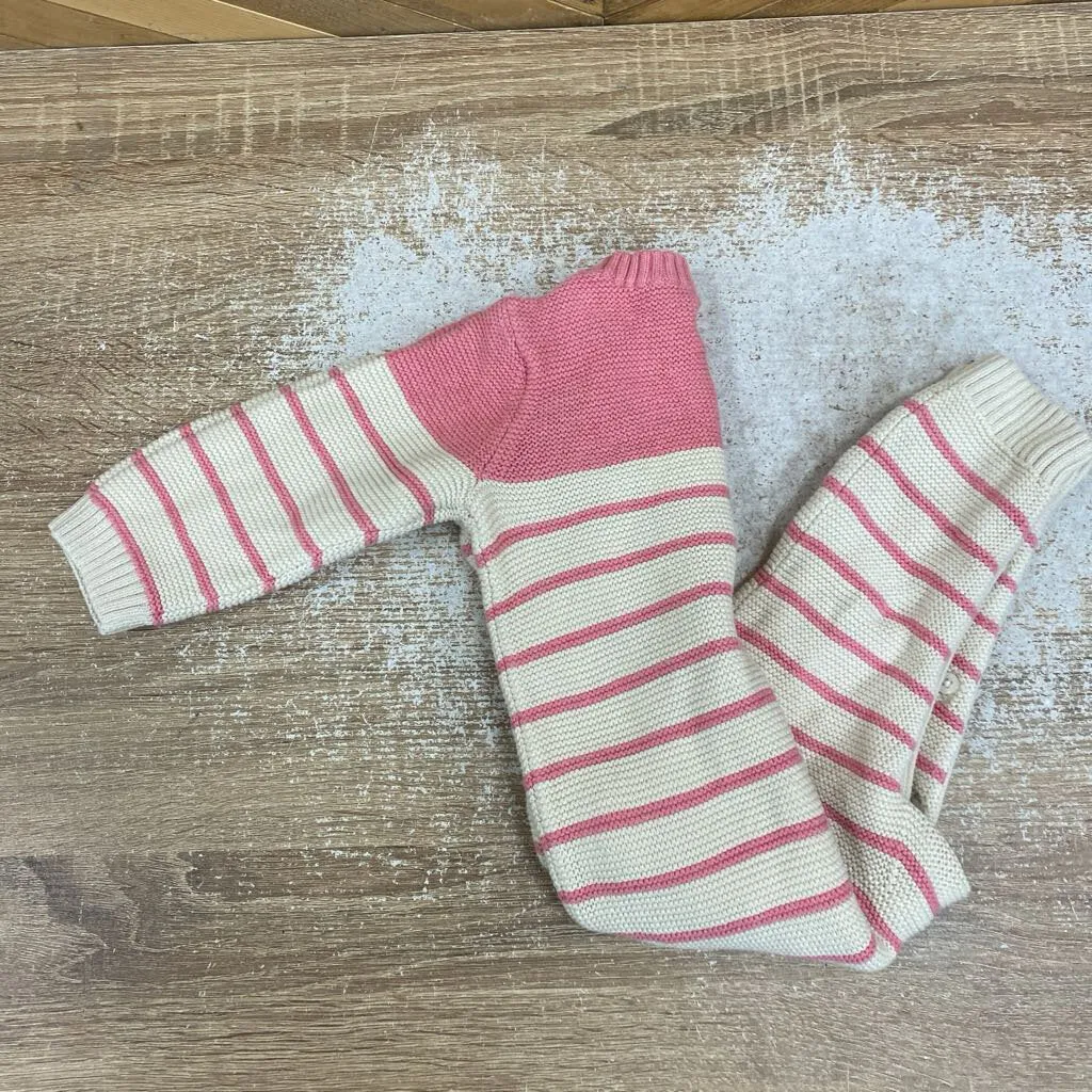 Gap - Baby Knit One-Piece: Pink/White-infant-12-18M