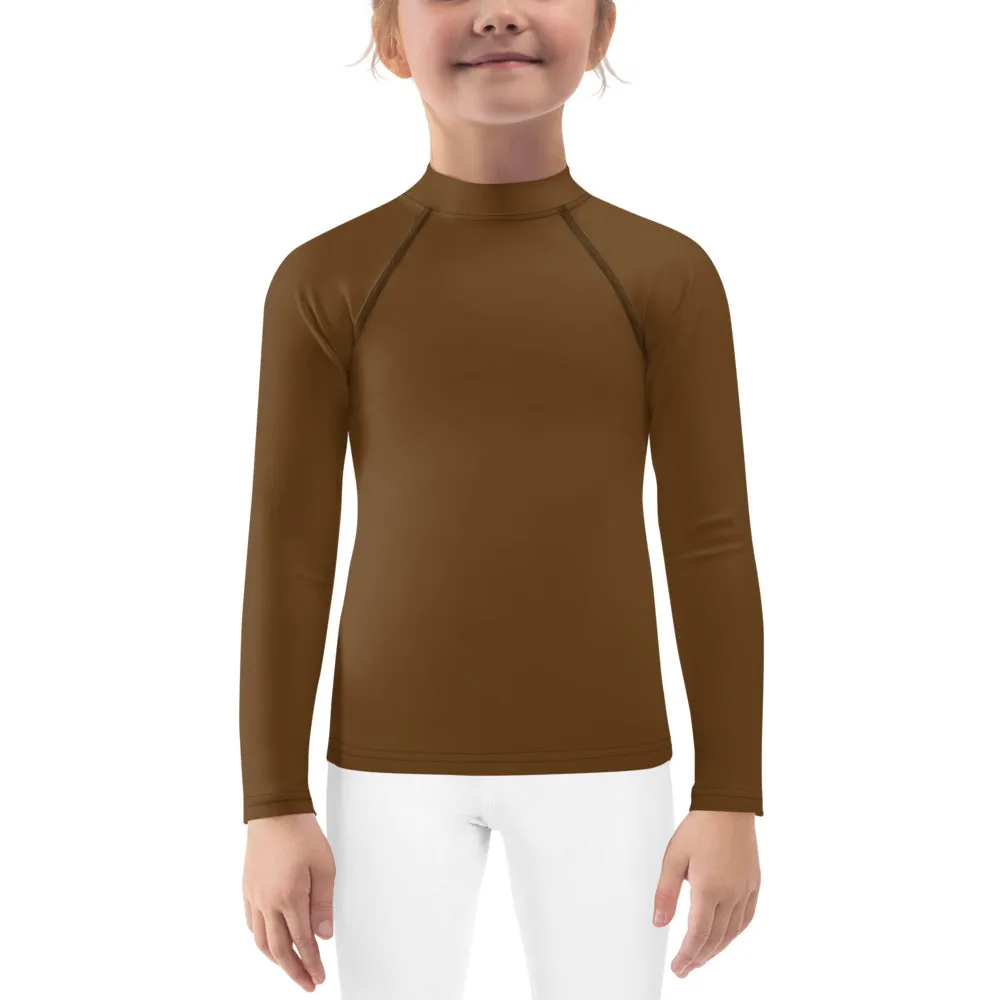 GG - Children's Long Sleeve T-Shirt with Rash Guard - Brown