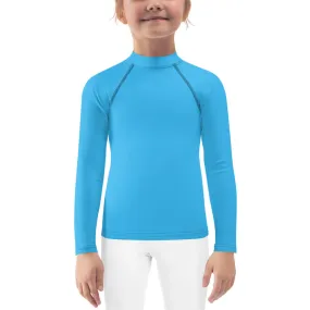 GG - Children's Long Sleeve T-Shirt with Rash Guard - Deep Sky Blue