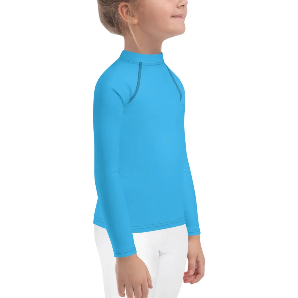 GG - Children's Long Sleeve T-Shirt with Rash Guard - Deep Sky Blue