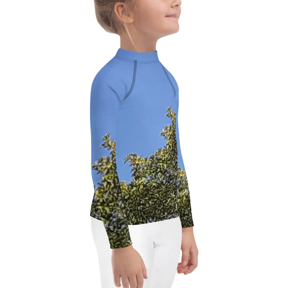 GG - Children's Long Sleeve T-Shirt with Rash Guard - Trees & Blue Sky