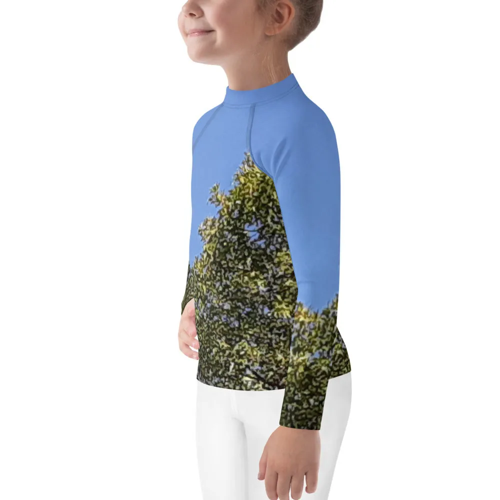 GG - Children's Long Sleeve T-Shirt with Rash Guard - Trees & Blue Sky