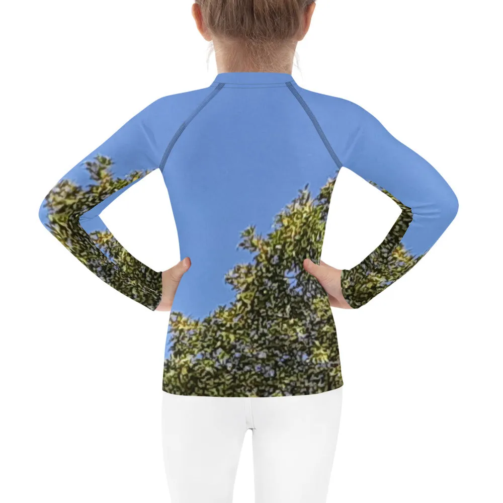 GG - Children's Long Sleeve T-Shirt with Rash Guard - Trees & Blue Sky