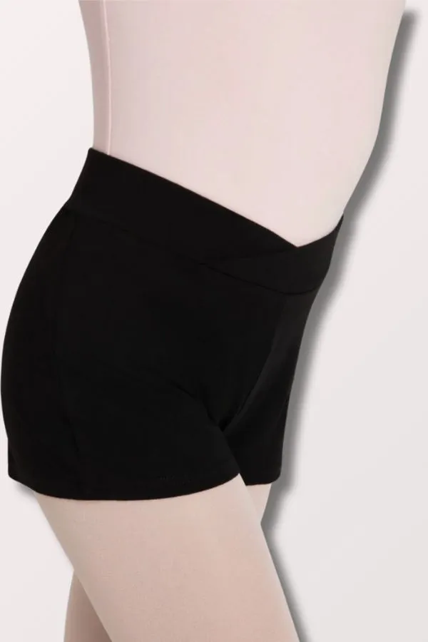 Girls Cotton V-Front Boy Shorts - Black