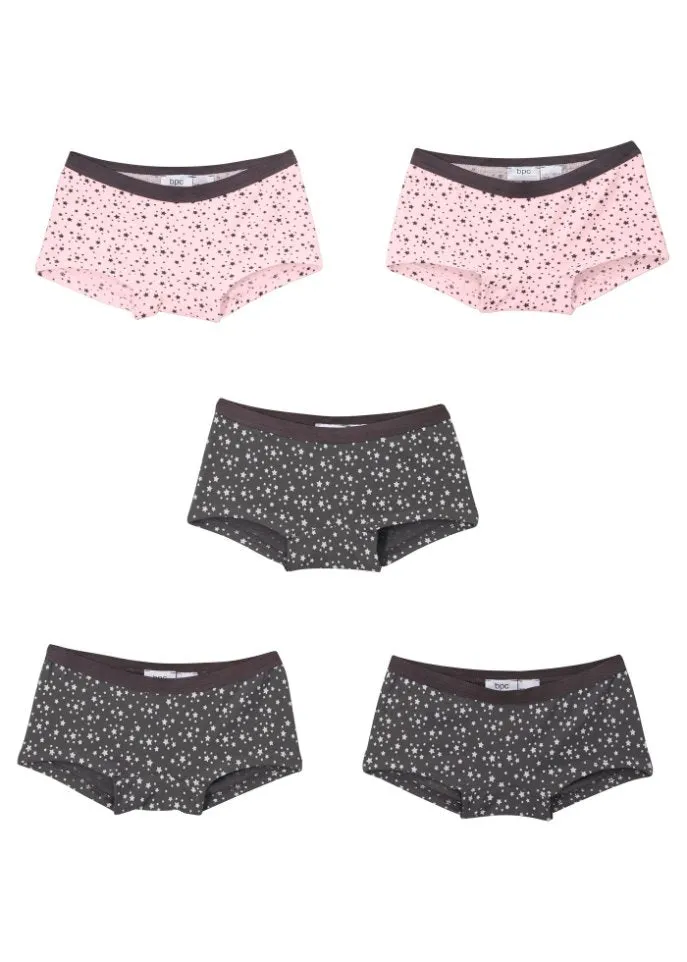 Girls' panties (5 pcs) Bpc Bonprix Collection, gray