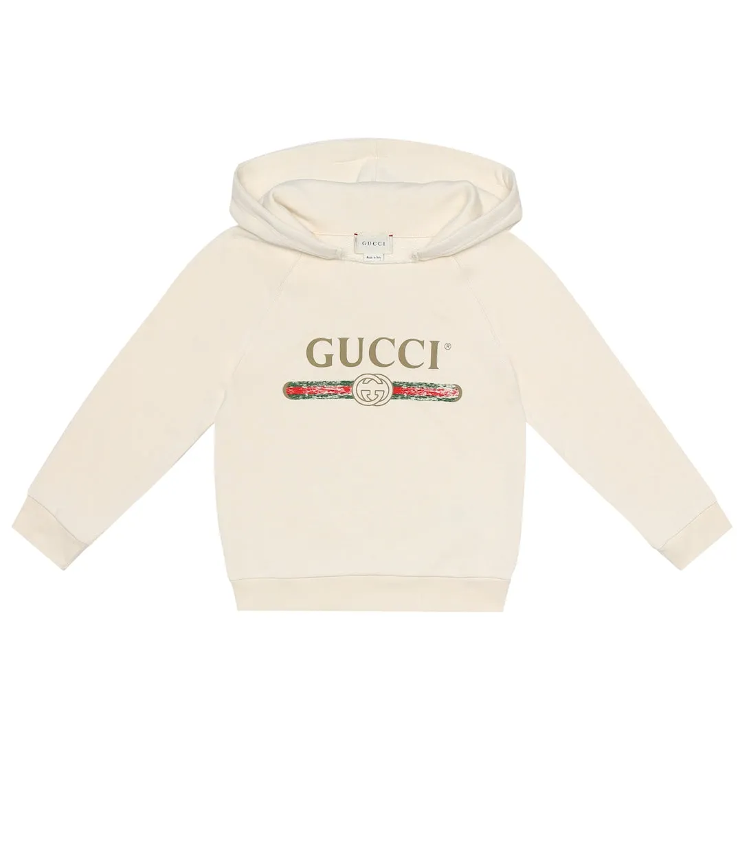 Gucci cotton logo hoodie, white