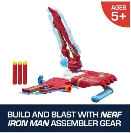 HASBRO  Nerf Assembler Gear Iron Man: Get ready to build and blast like the high-tech hero with Iron Man Assembler Gear - E3354