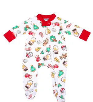 Holly Jolly Cookies Printed Zipper Footie