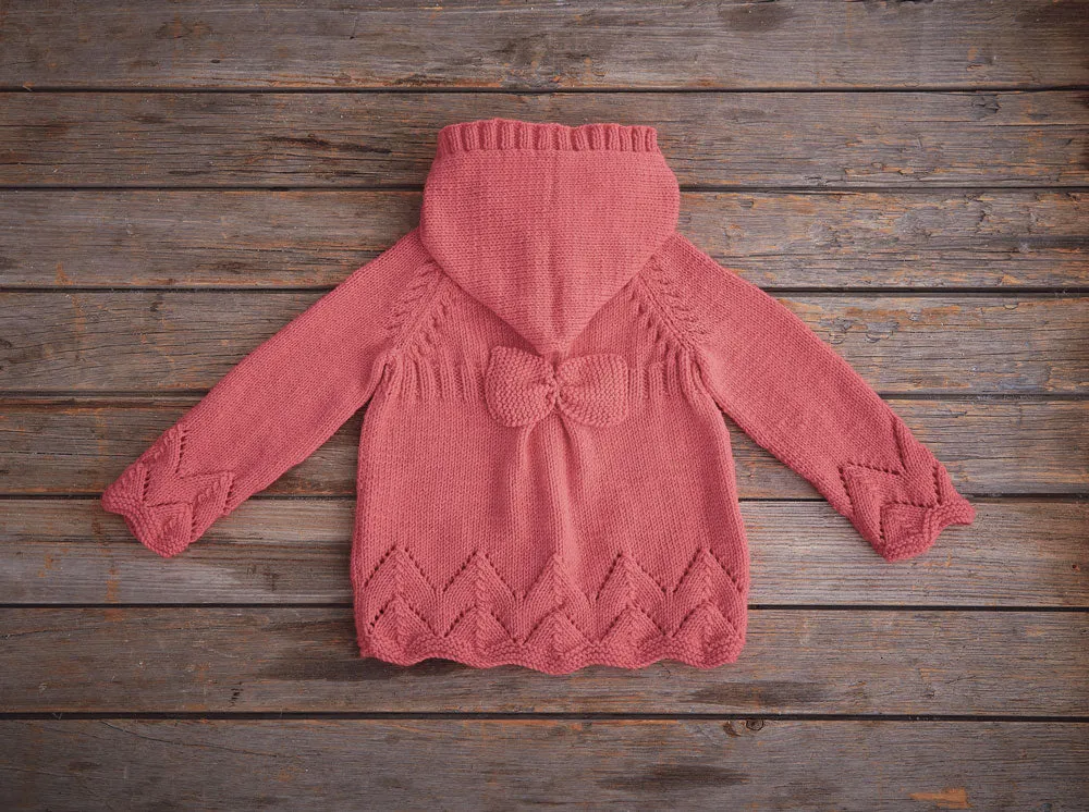 Hooded Cardigan With Bow