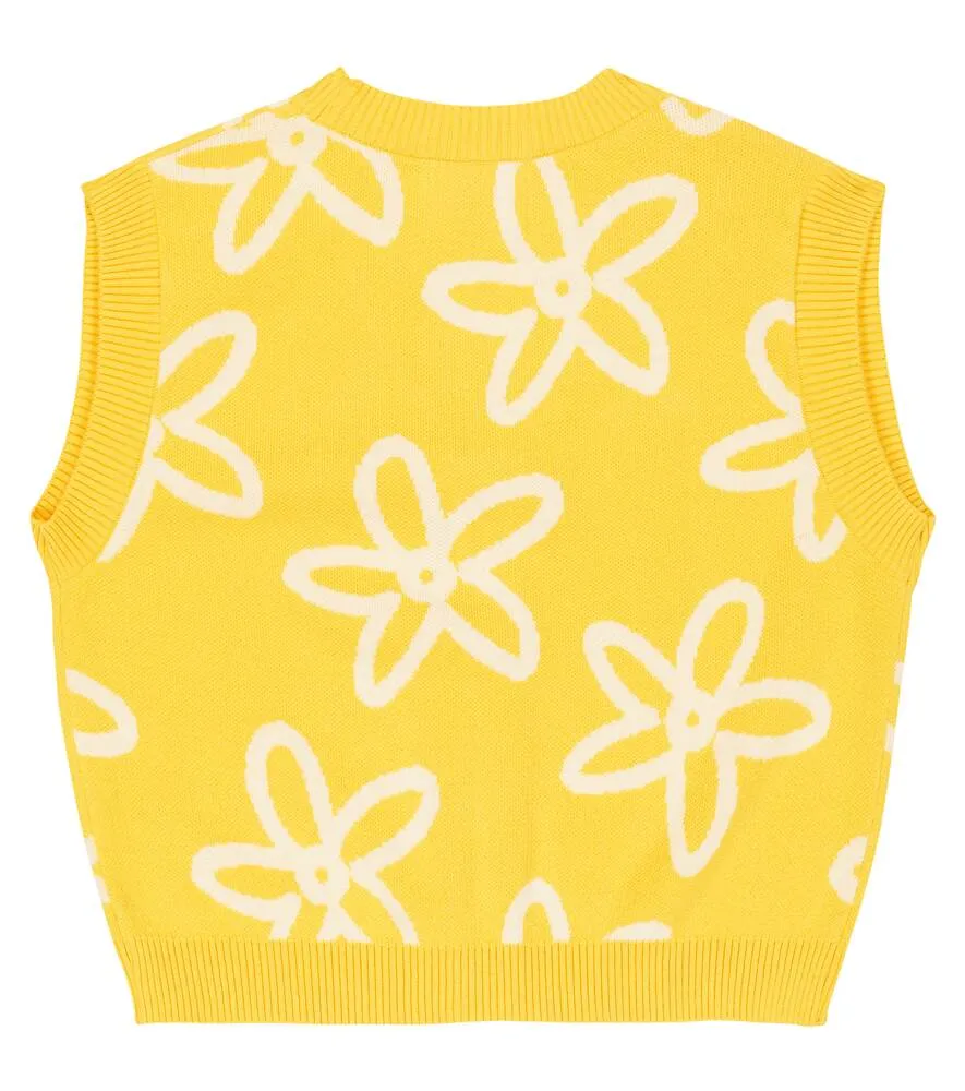 Jellymallow Floral Cotton Sweater, Yellow