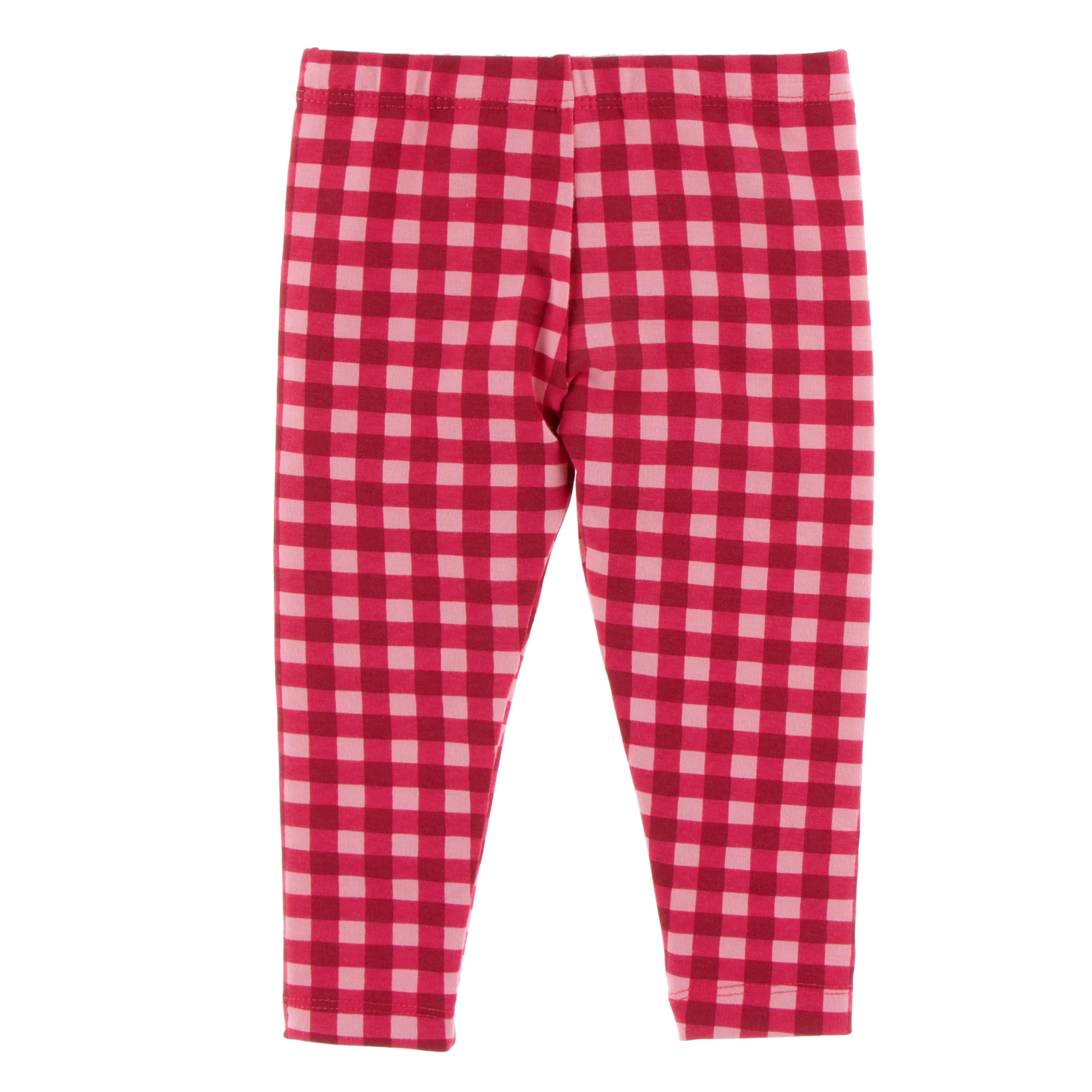 Kickee Pants Print Girls Performance Jersey Legging - Flag Red Gingham