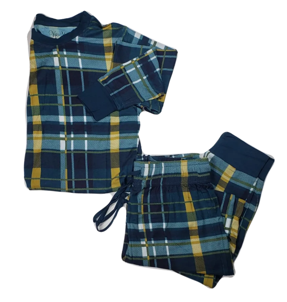 Kozi & Co Hunter & Gold Plaid Women's Pajama Set