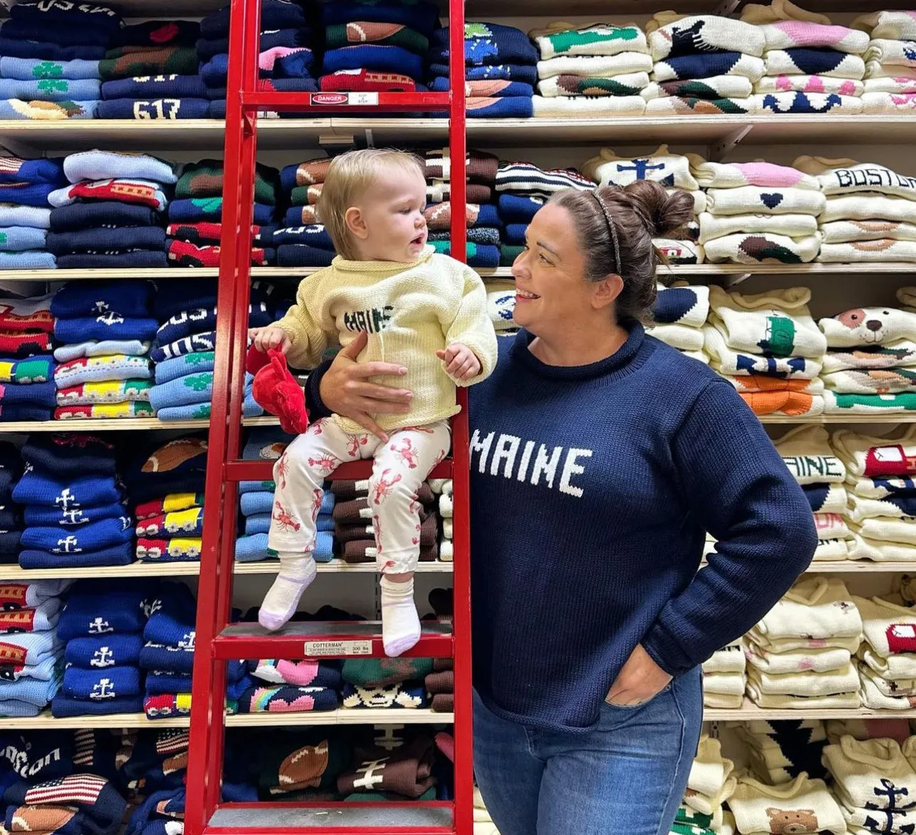 Ladies Navy Maine Sweater