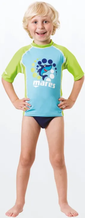 Mares Rash Guard Short Sleeve (Boys Aged 2 to 7) with UPF 50  Protection