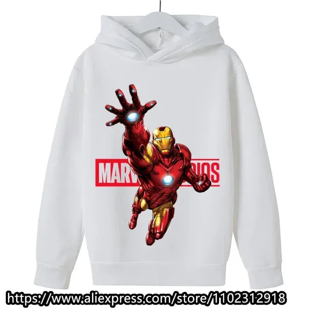 Marvel- Spiderman Hoodies Boys Girls Sweatshirts For Autumn Spring Print Cotton Children's Tops Sweaters Kids Sport Hoodie 2023