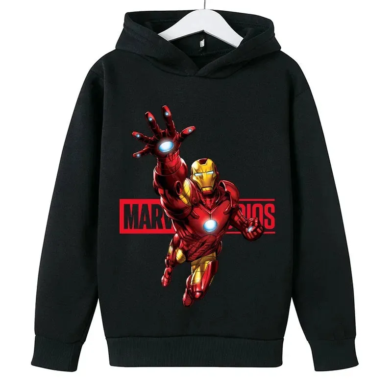 Marvel- Spiderman Hoodies Boys Girls Sweatshirts For Autumn Spring Print Cotton Children's Tops Sweaters Kids Sport Hoodie 2023