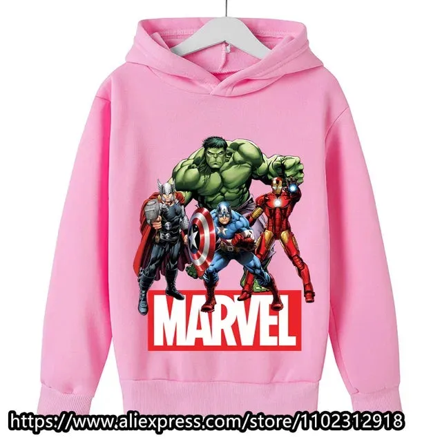 Marvel- Spiderman Hoodies Boys Girls Sweatshirts For Autumn Spring Print Cotton Children's Tops Sweaters Kids Sport Hoodie 2023