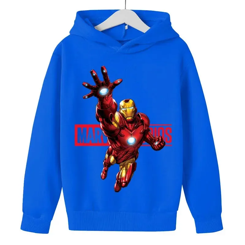 Marvel- Spiderman Hoodies Boys Girls Sweatshirts For Autumn Spring Print Cotton Children's Tops Sweaters Kids Sport Hoodie 2023