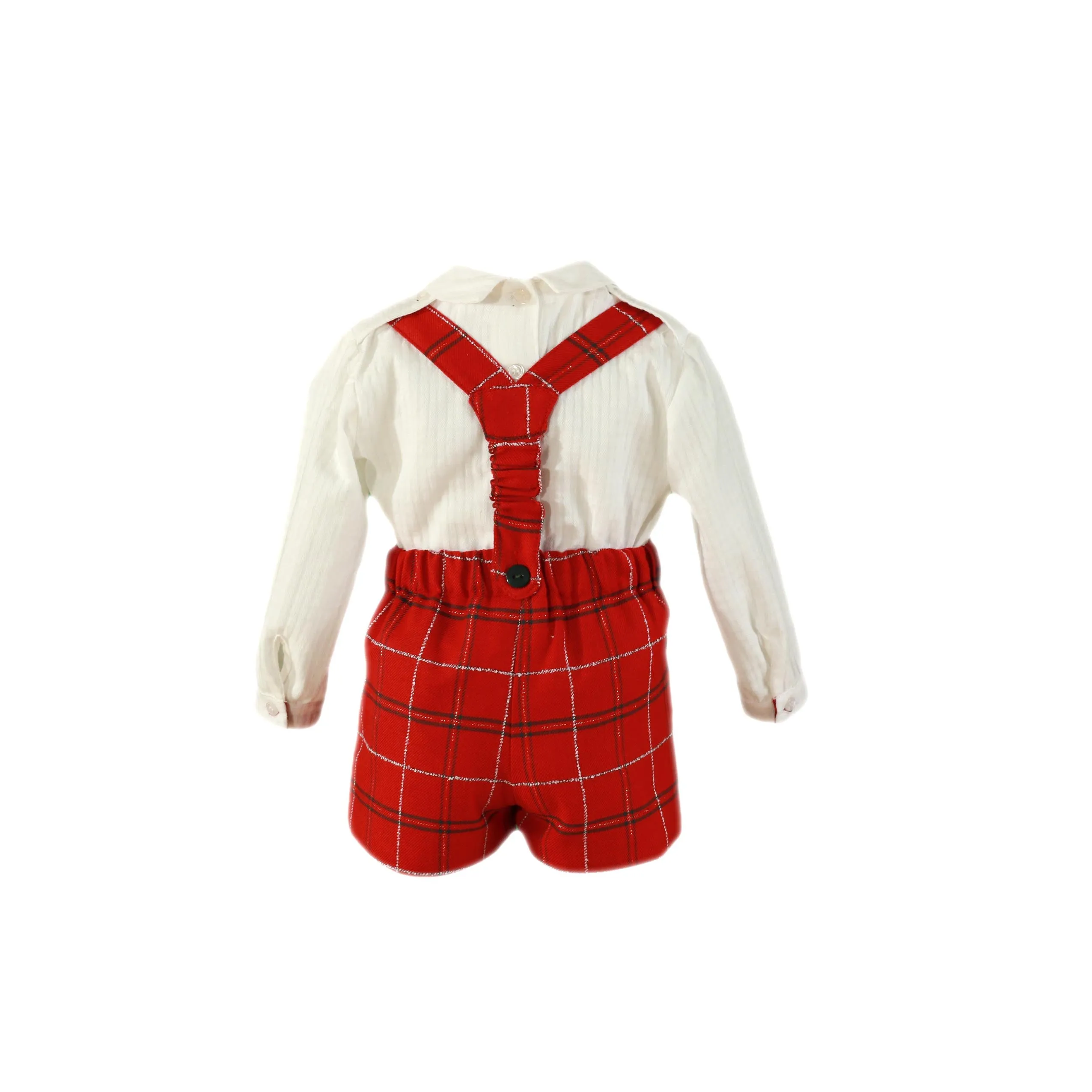 Miranda AW24 - Baby Boys Red & Navy Checked Shorts & Shirt Set 130-23