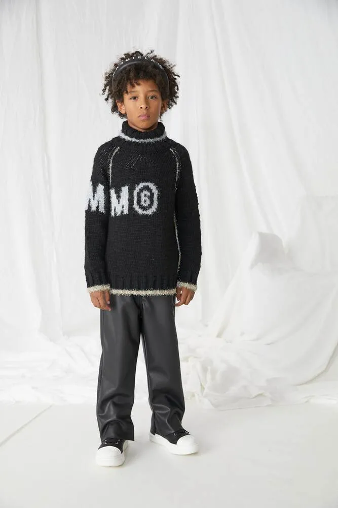 MM6 Maison Margiela turtleneck sweater with logo, black