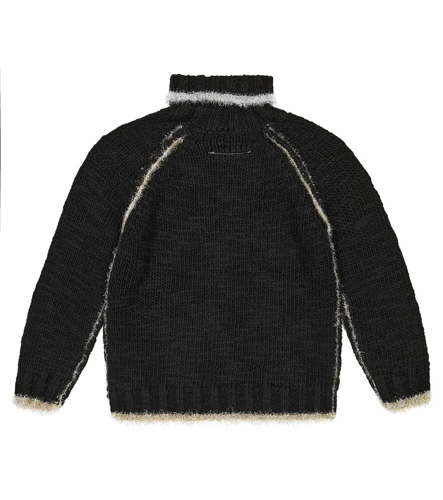 MM6 Maison Margiela turtleneck sweater with logo, black