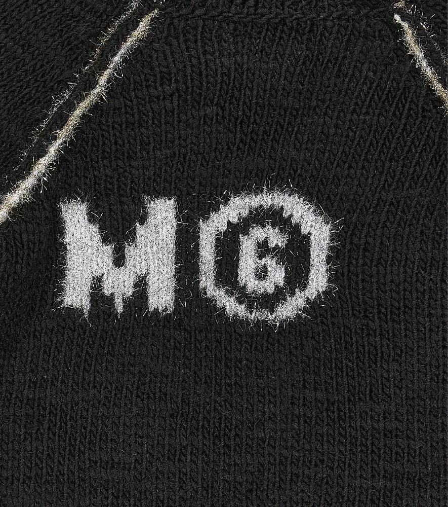 MM6 Maison Margiela turtleneck sweater with logo, black