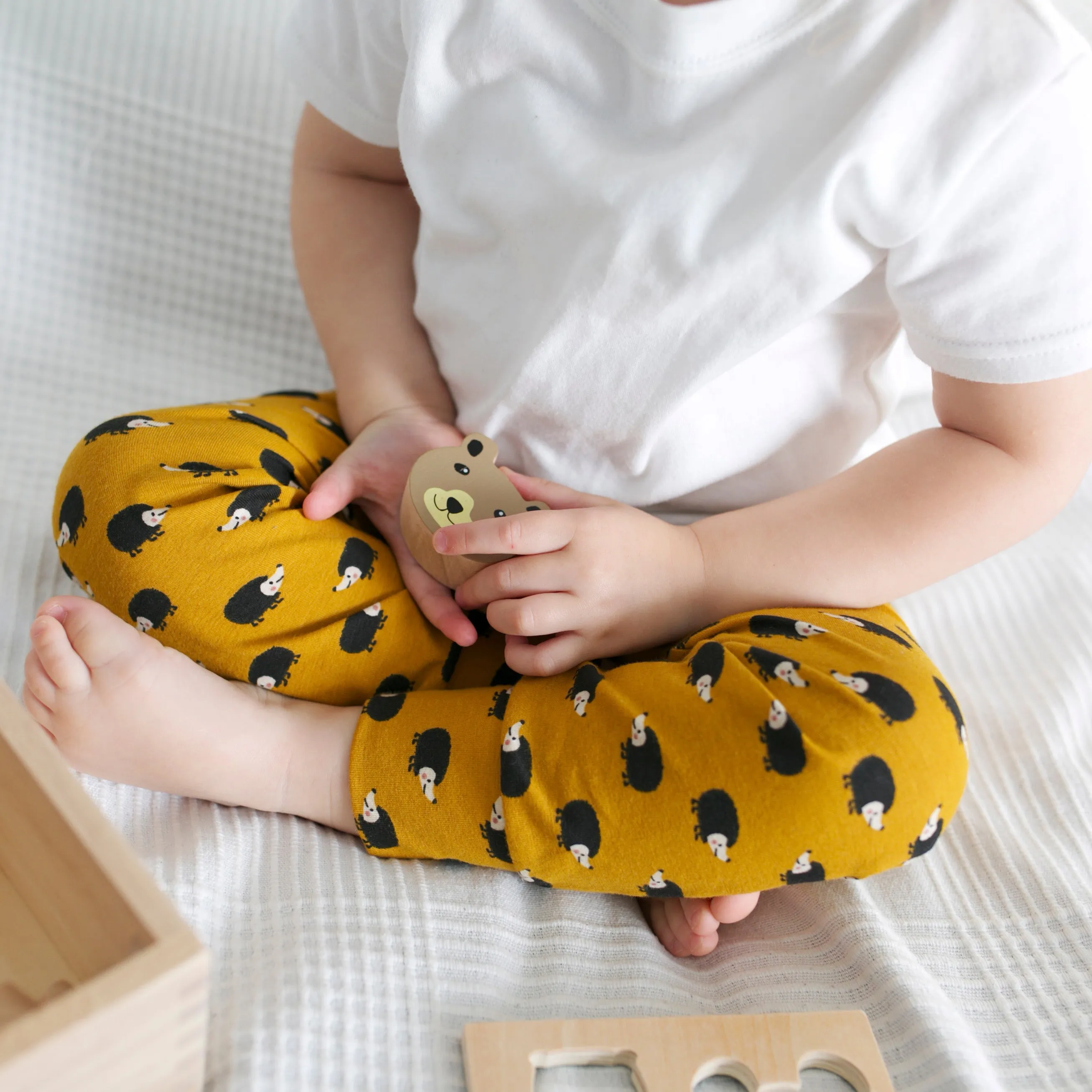 Mustard Hedgehog Print Leggings