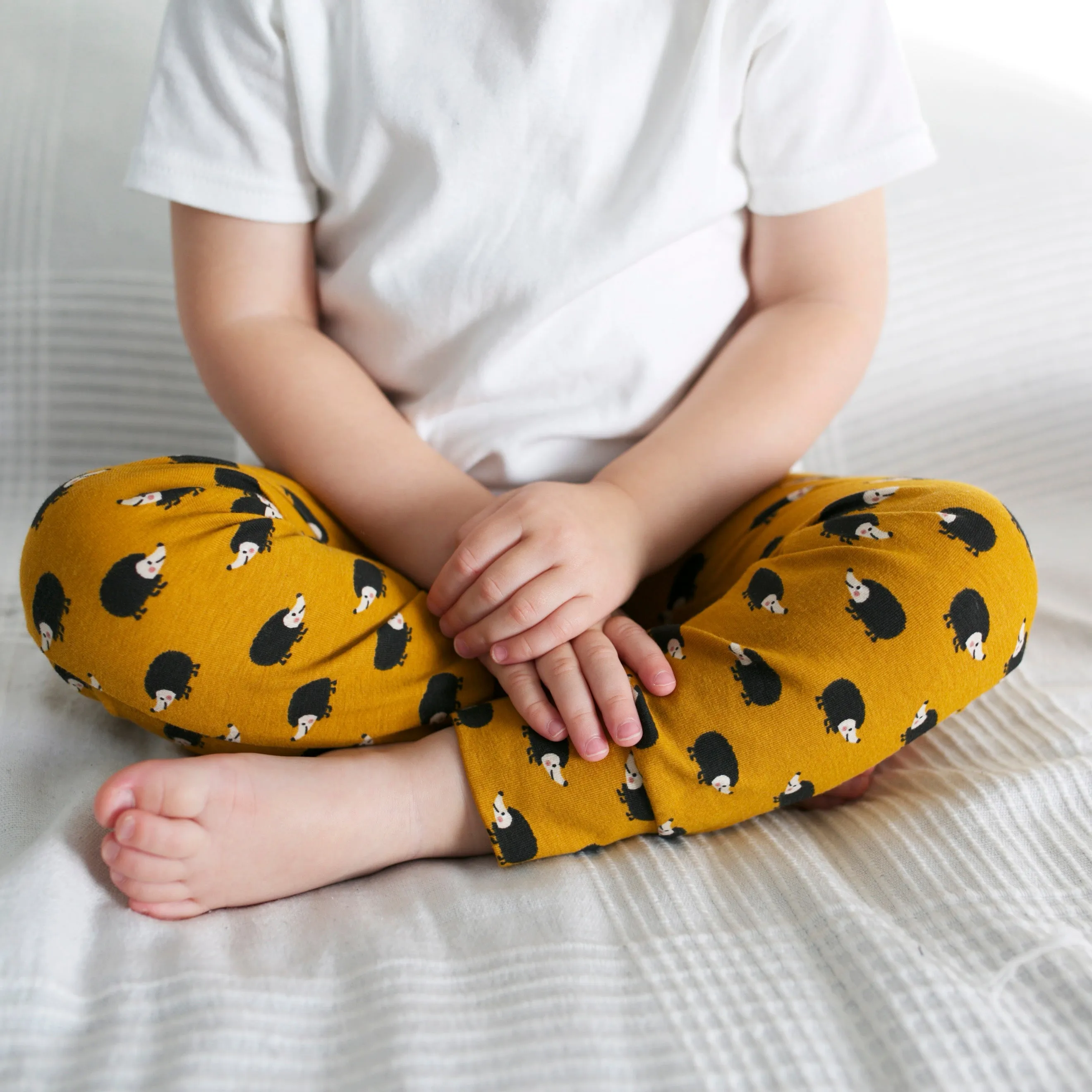 Mustard Hedgehog Print Leggings