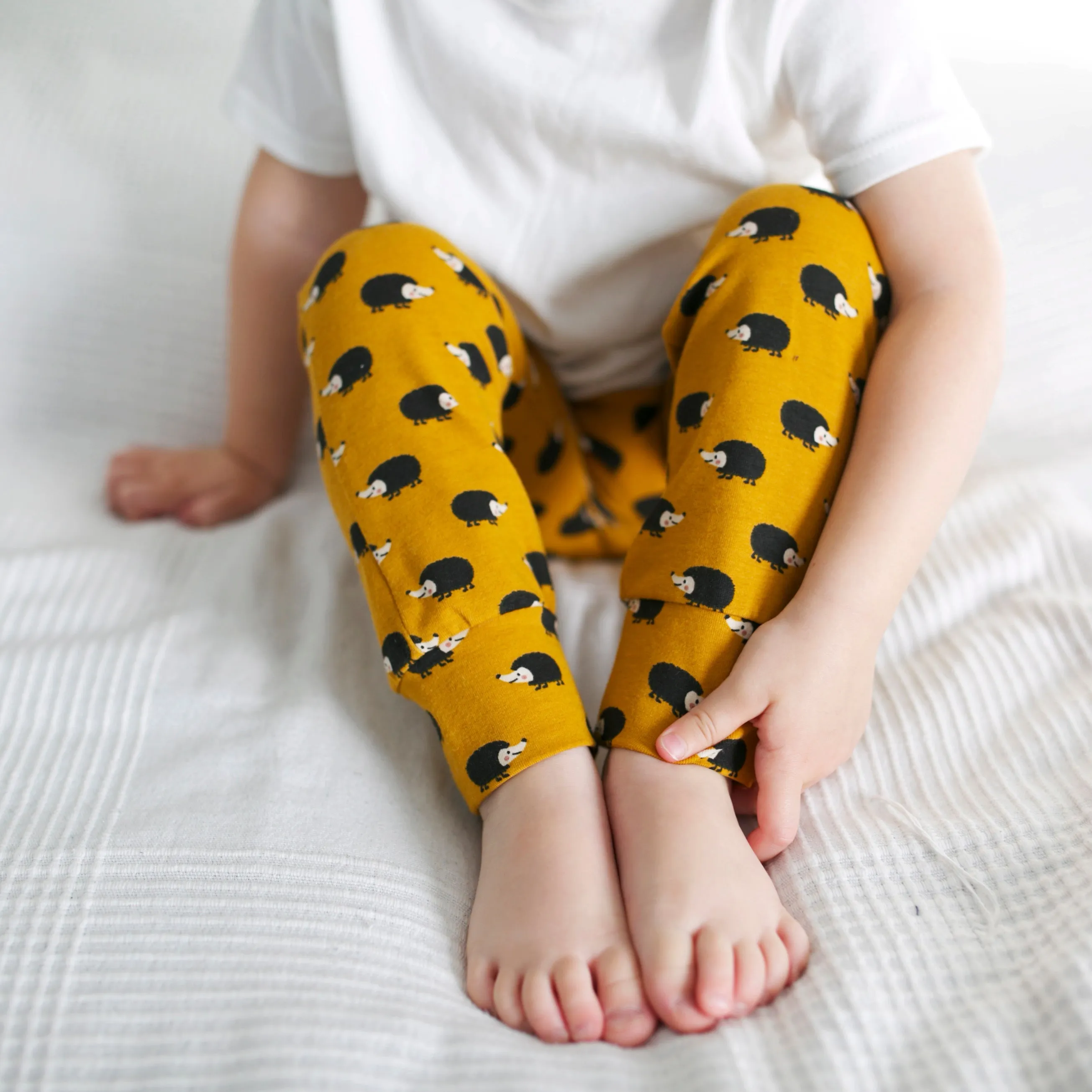 Mustard Hedgehog Print Leggings