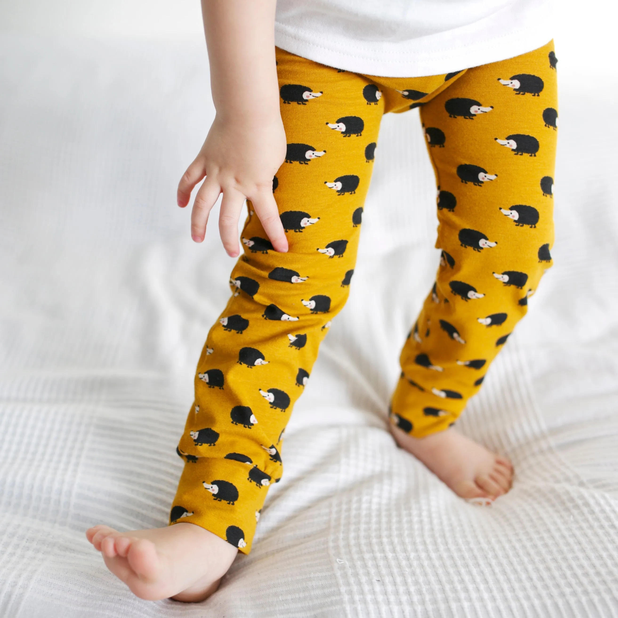 Mustard Hedgehog Print Leggings