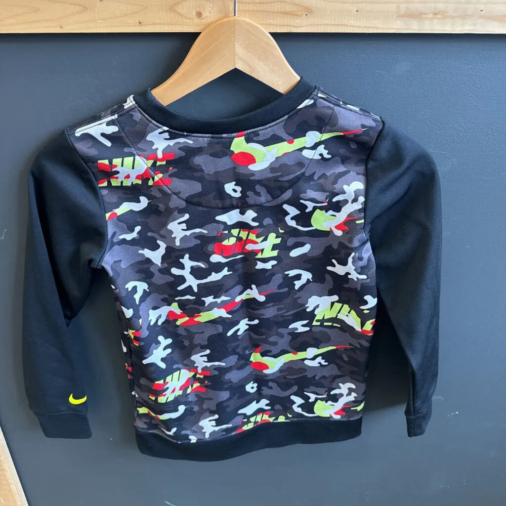 Nike- grey neck sweater : mixed cam0 -children-7Y