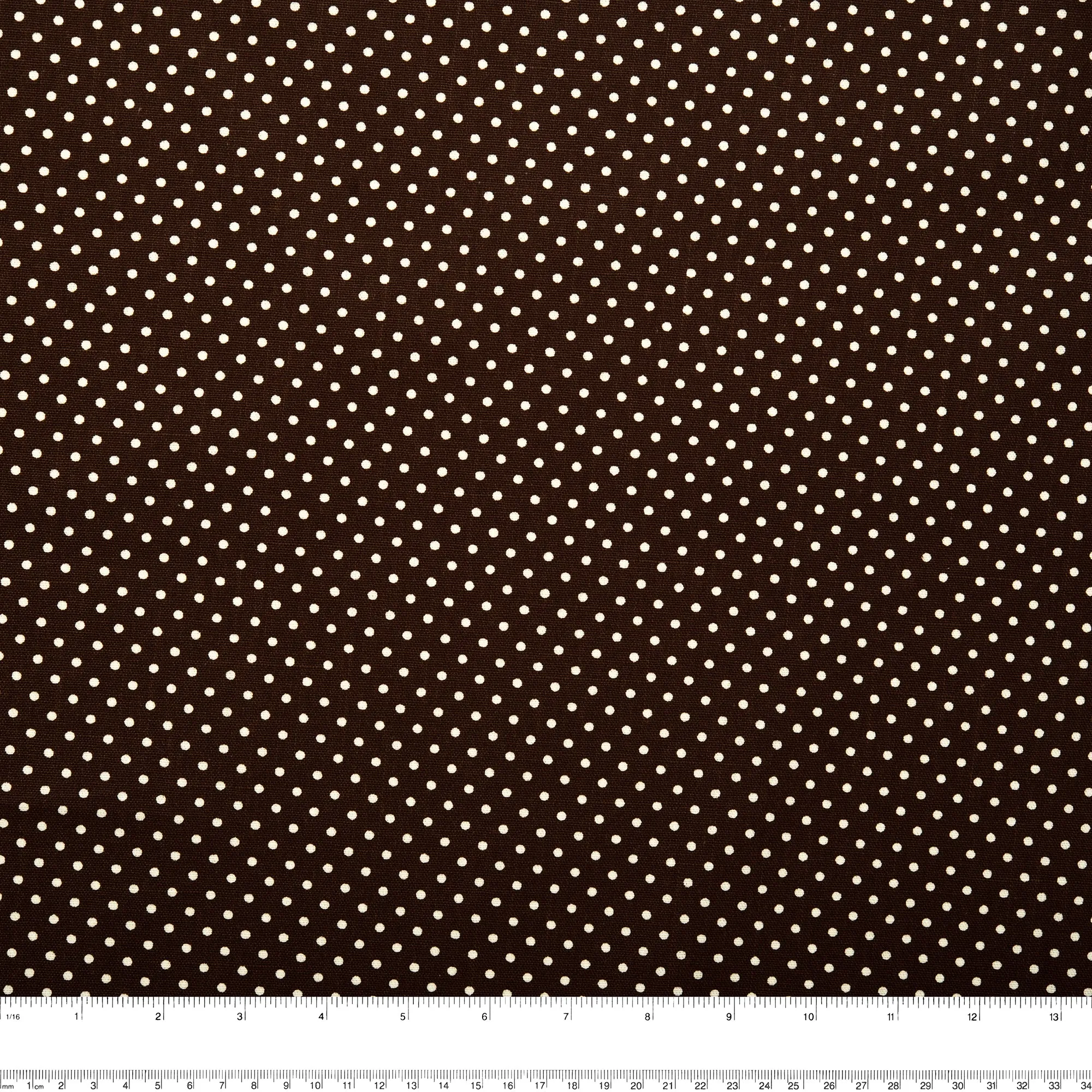 Printed Craft Canvas - TIC-TAC-TOE - Polka dots - Dark brown