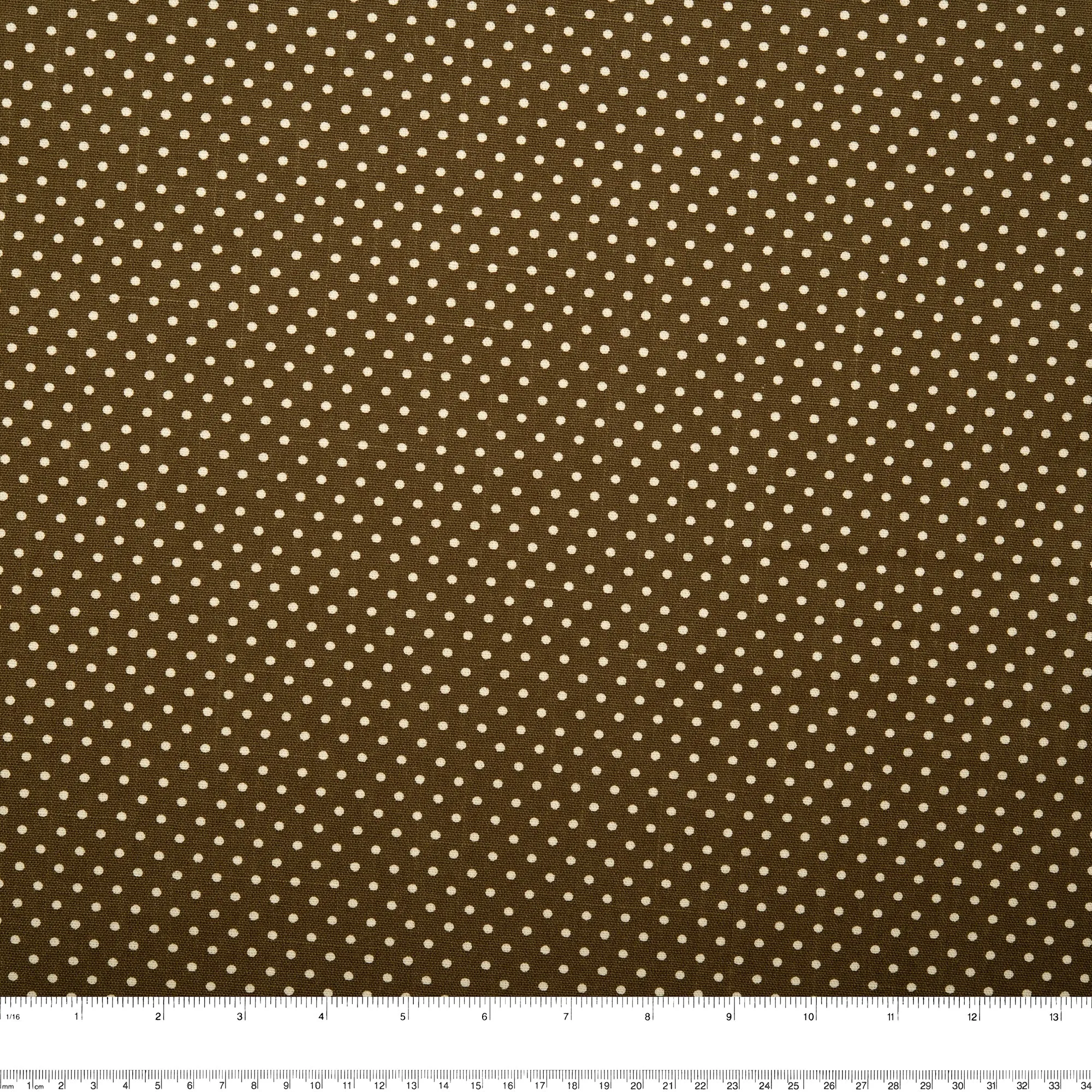 Printed Craft Canvas - TIC-TAC-TOE - Polka dots - Dark olive