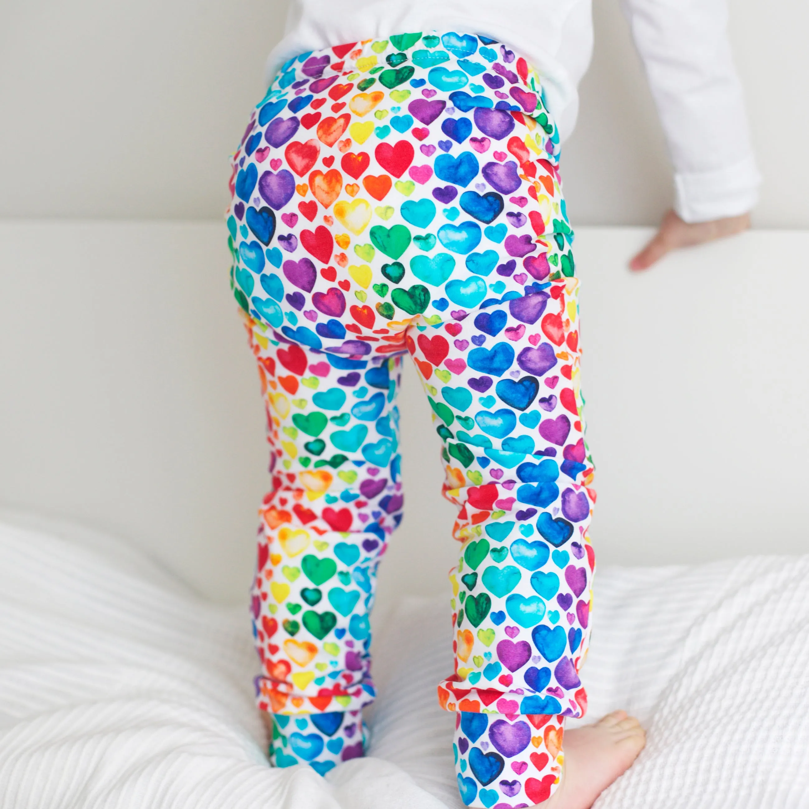 Rainbow heart print Leggings 0-9 Years