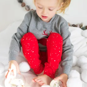 Red & Gold Sparkle Leggings