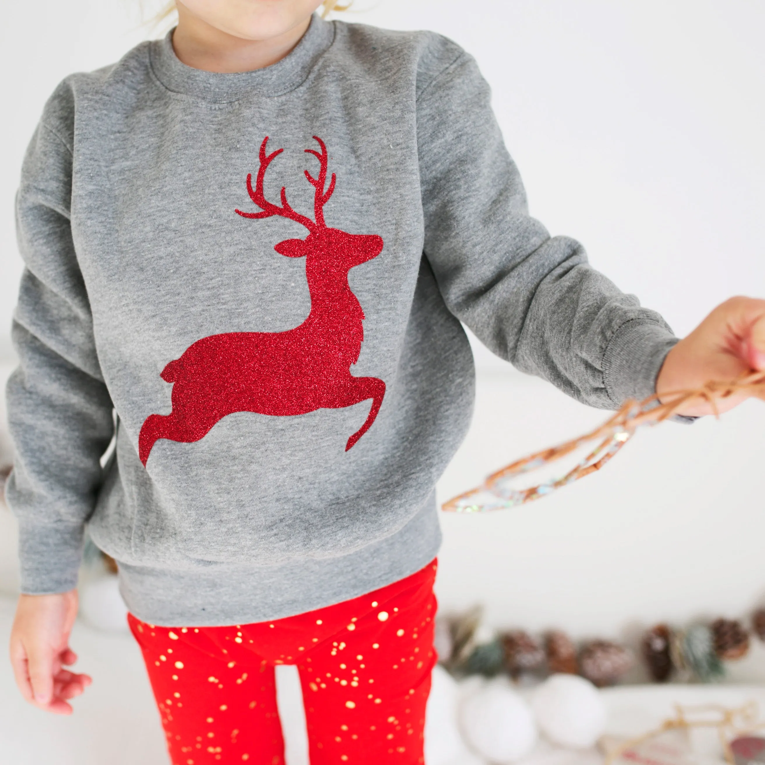 Red & Gold Sparkle Leggings