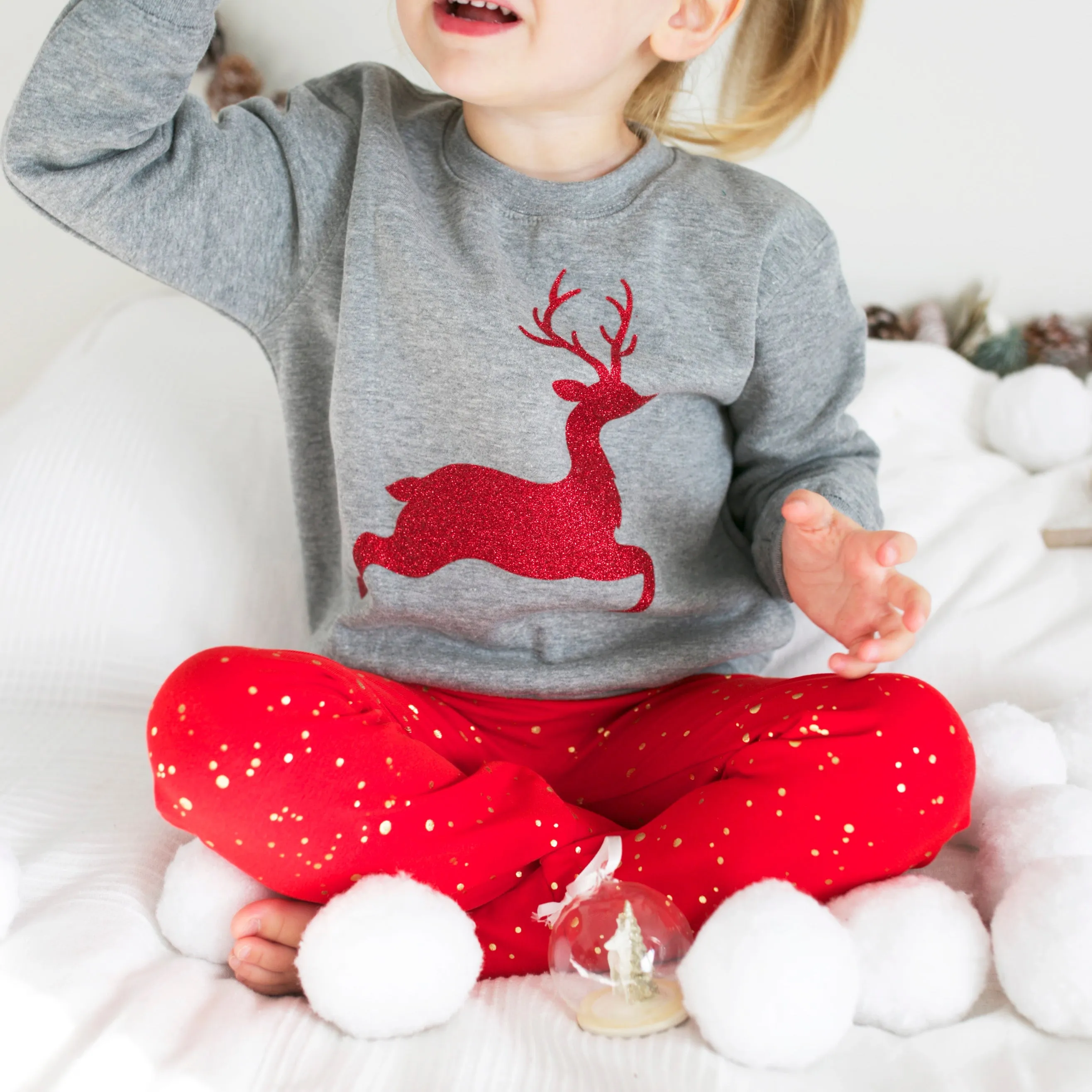 Red & Gold Sparkle Leggings