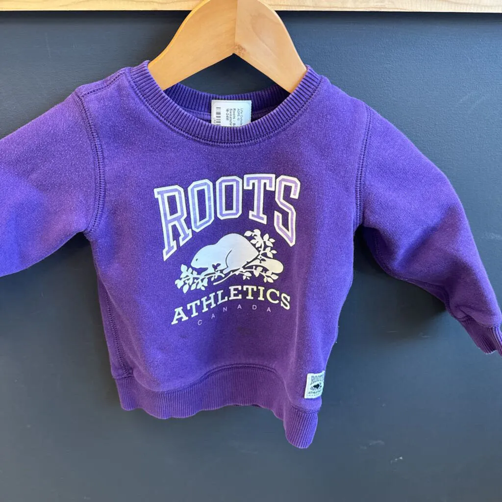 Roots - Baby Crewneck Sweatshirt - MSRP $42: Purple-infant-18-24M