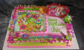 Shopkins Sheet Cake with Figure Set and Edible Image Layon