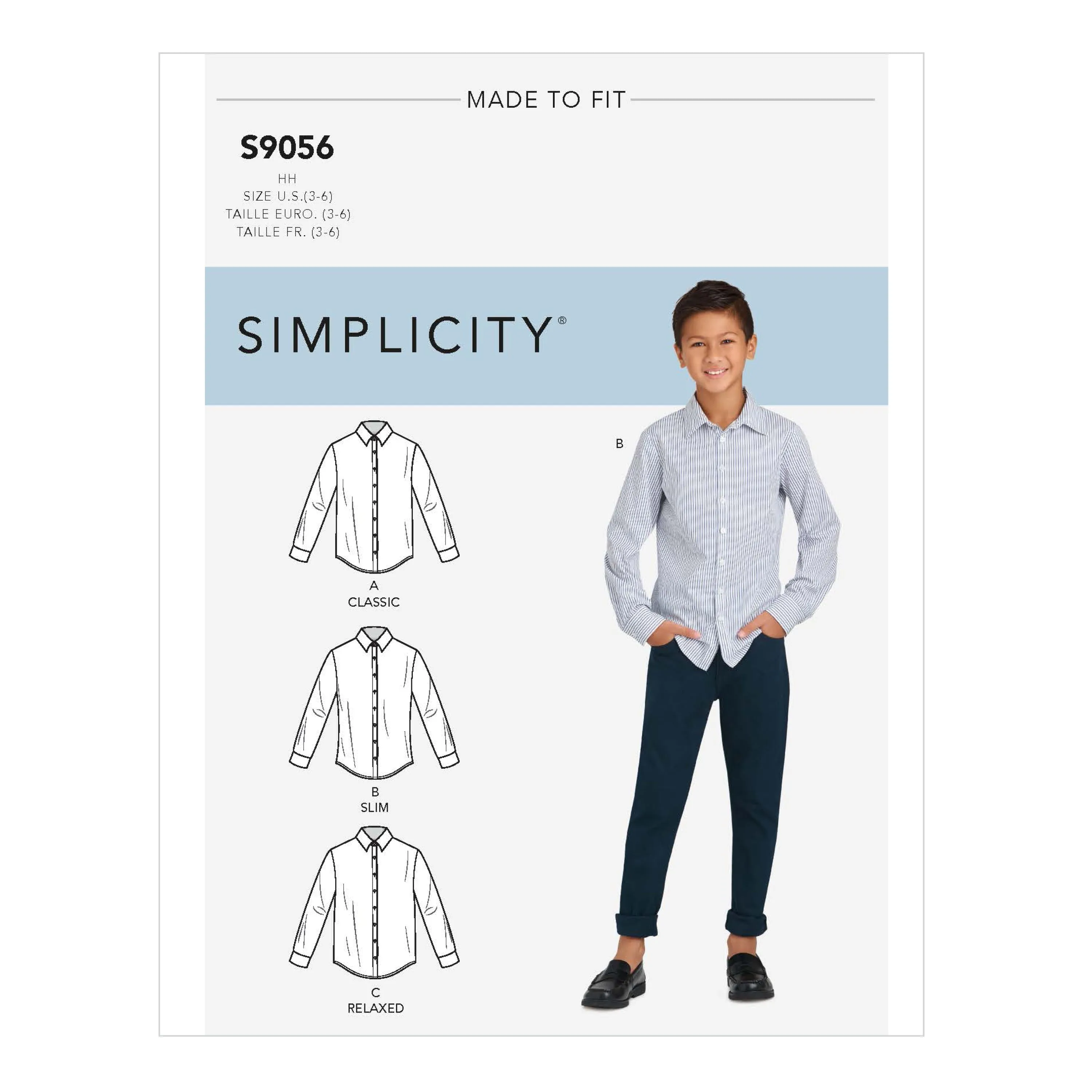 Simplicity Pattern 9056 Children's & Teen Boys' Shirts